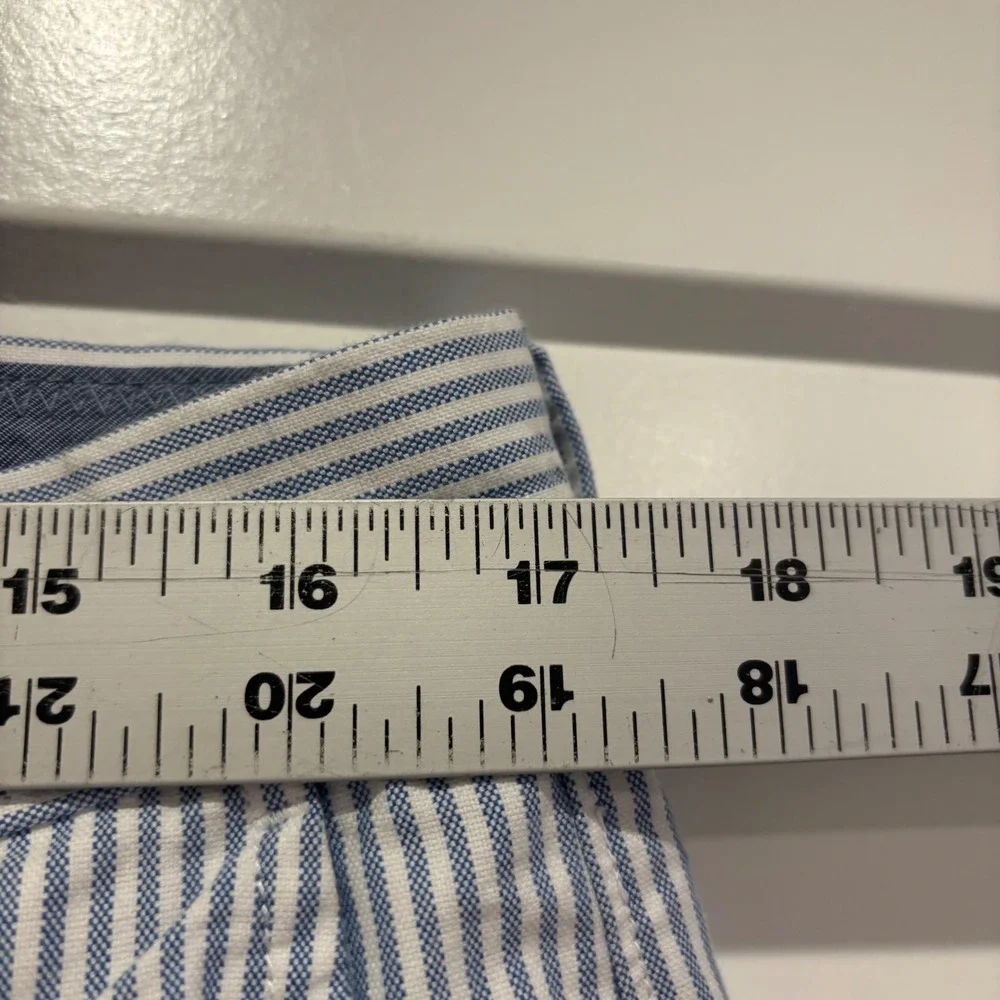 J.Crew Mens 34 Seersucker Shorts Blue White Striped Cotton Preppy Summer 10.5 In
